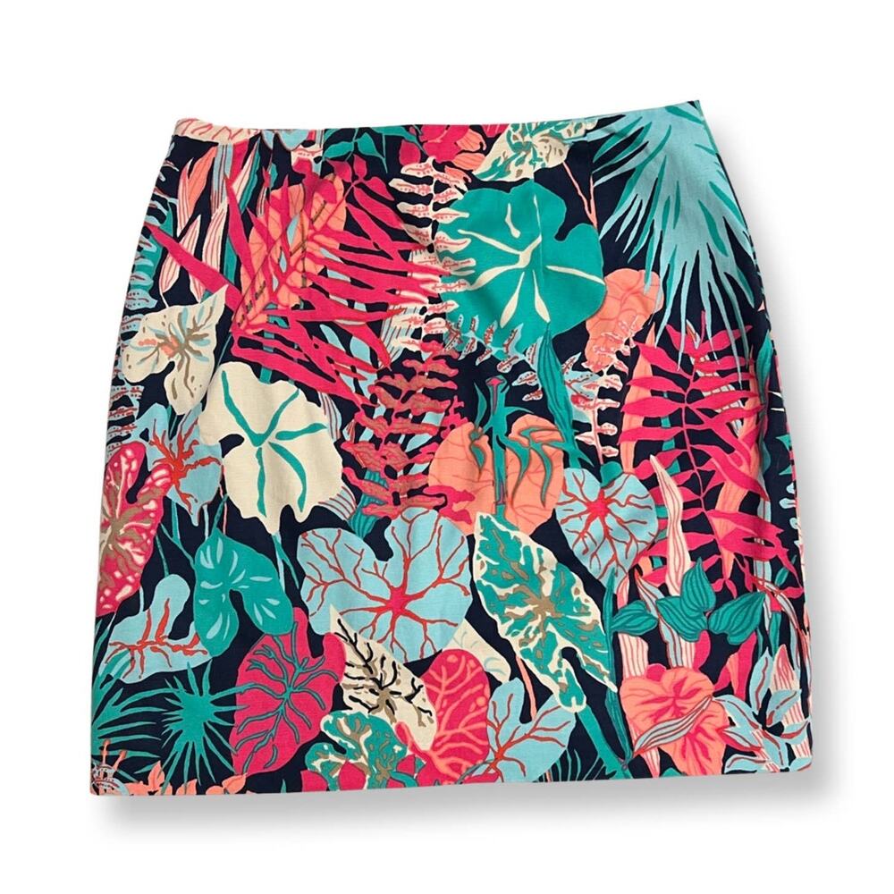 Talbots Multicolor botanical Tropical print, straight Mini, Side Zip, 6P - Picture 7 of 7